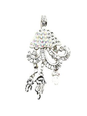 Kirks Folly Womens Crystal Magnetic Enhancer Pendant Jelly Fish